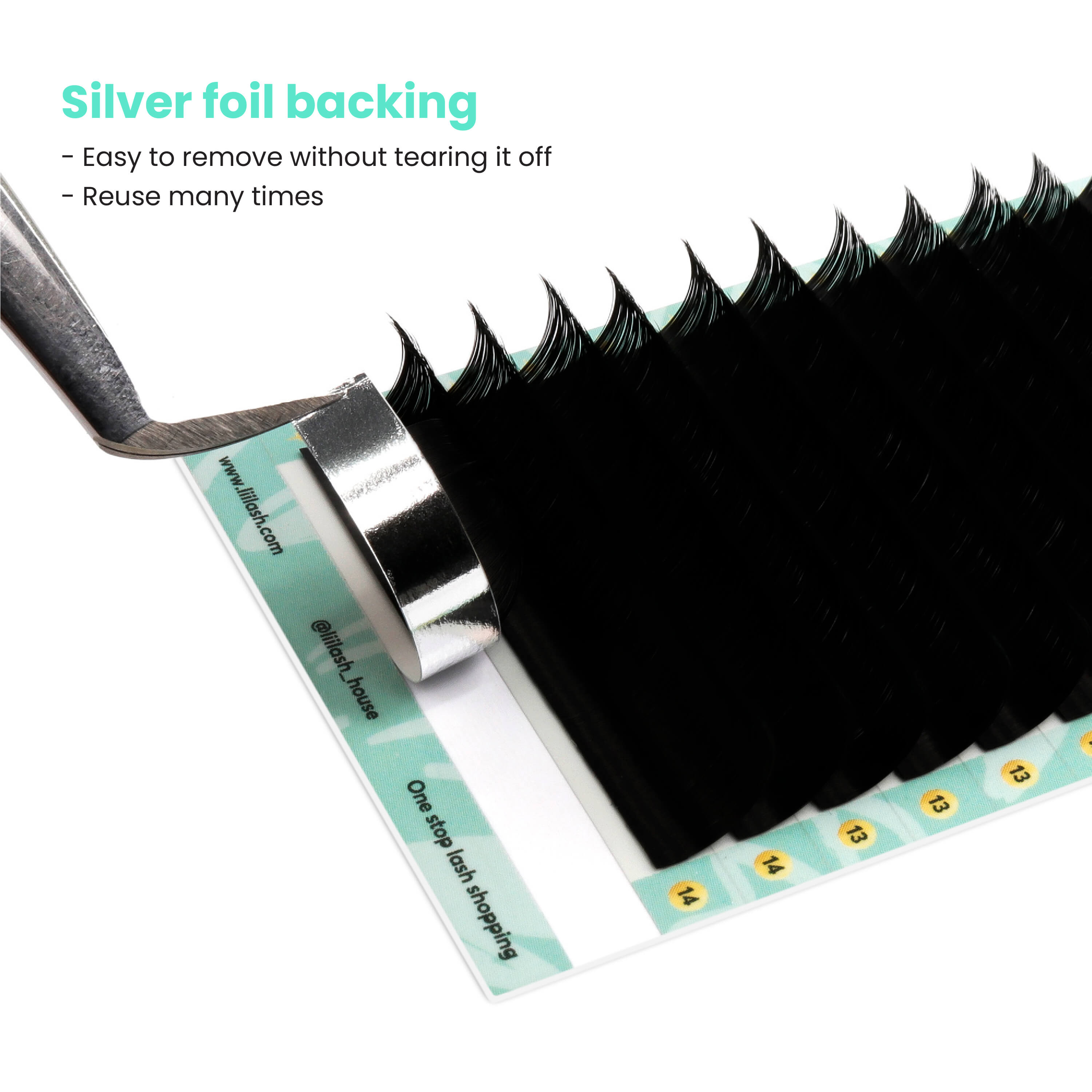 CashmereSilk-MegaVolumeLashes0.03mmsilverfoilbacking wholesale premium lash extension manufacturer & retailer