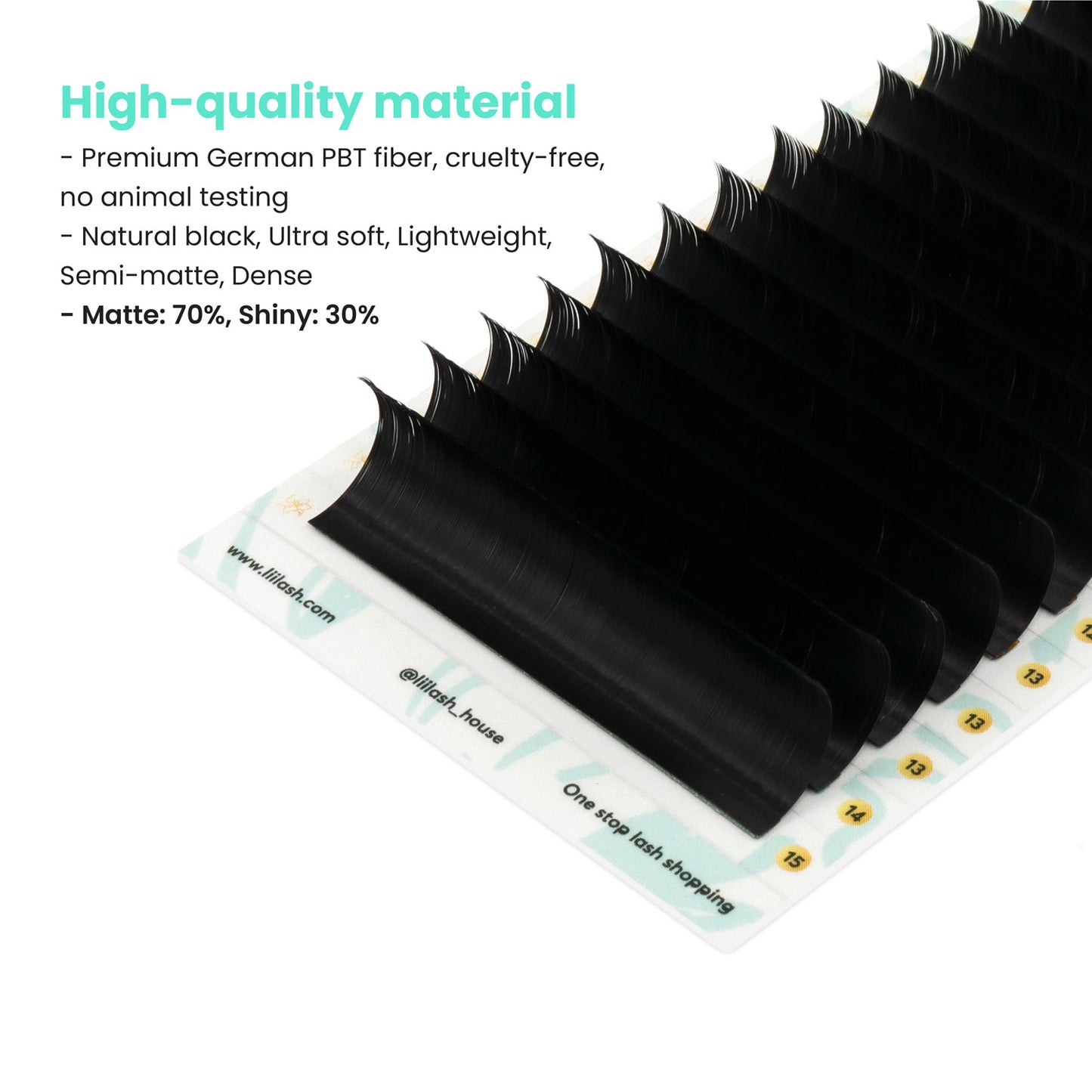High Dutch view - A partial view of Super Mink classic lash strips from above, with lash strips tilting to the left.