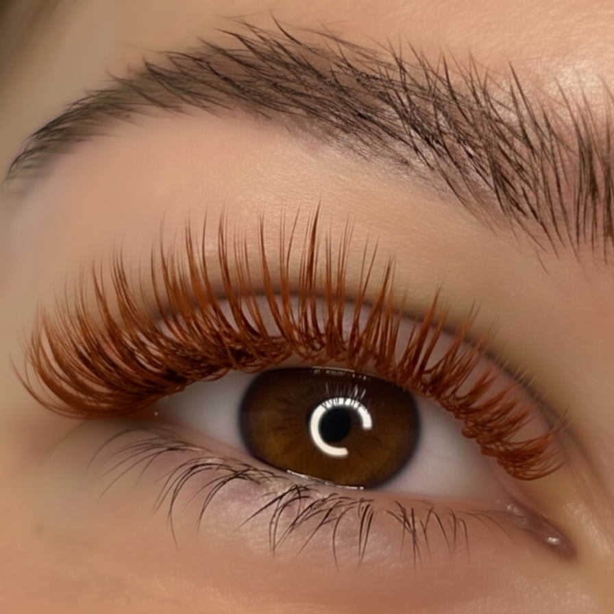 Matte Colored Lashes - Burnt Brick