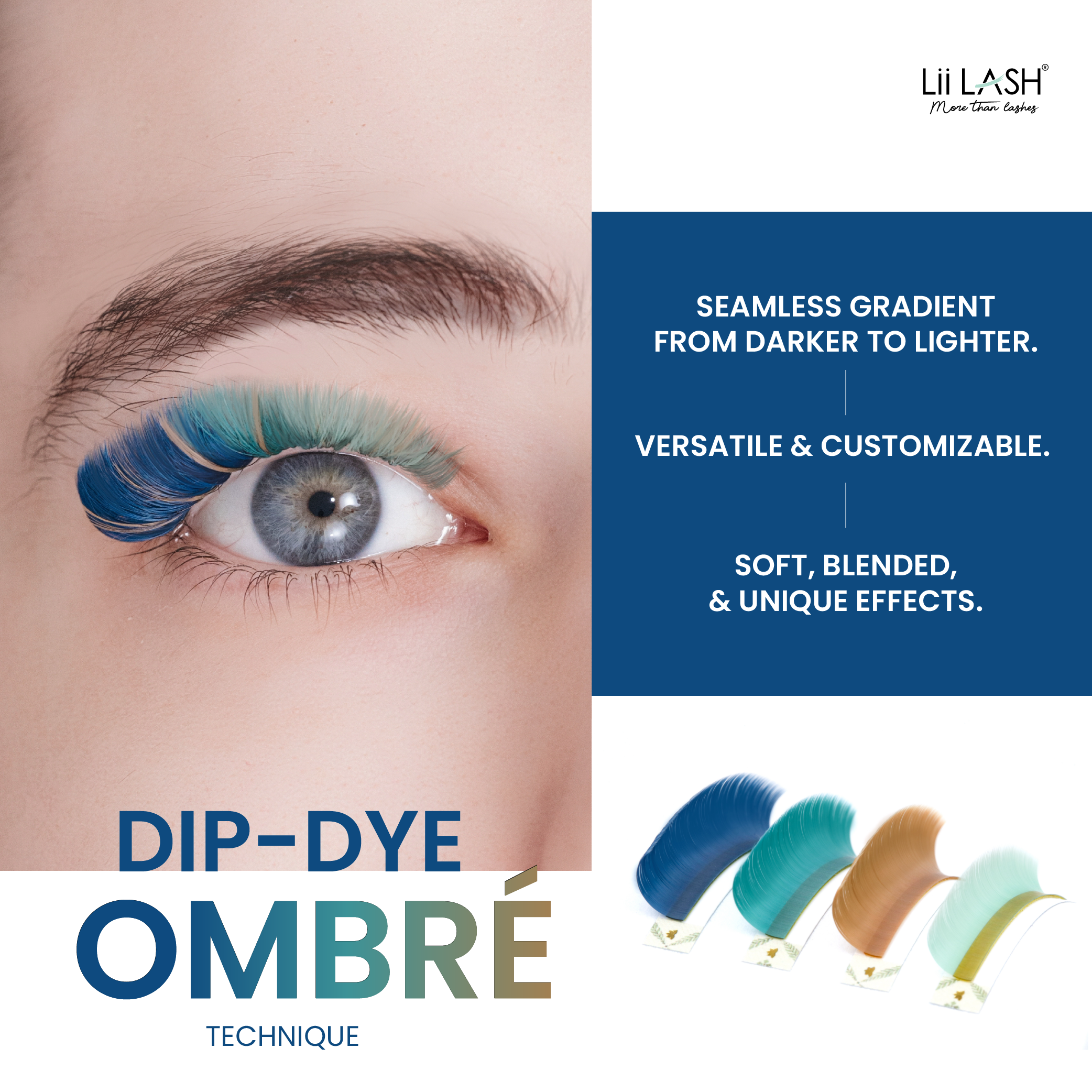 Matte Colored Lashes - Ocean Ice