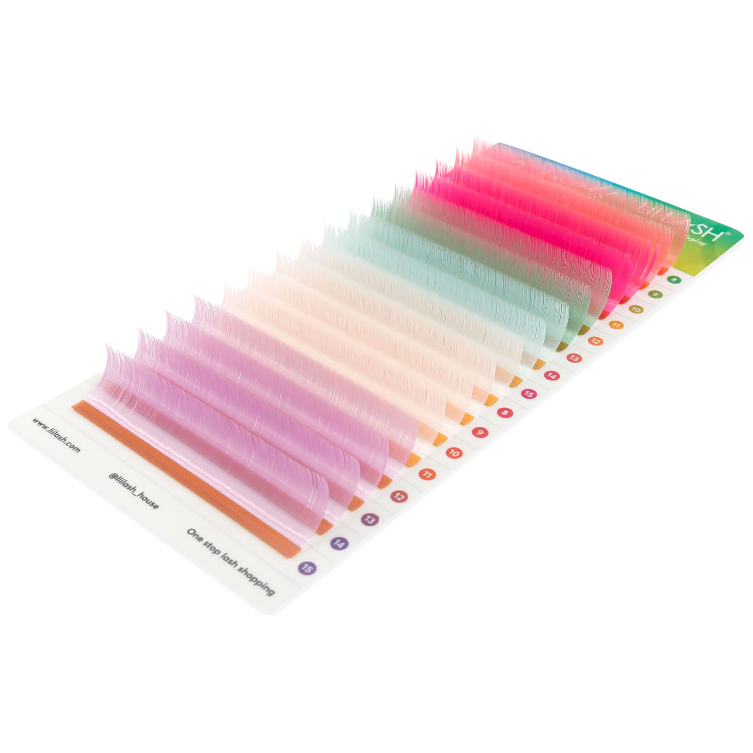 Peach-and-Wild-Mint-mixed-colored-lashes-full-tray