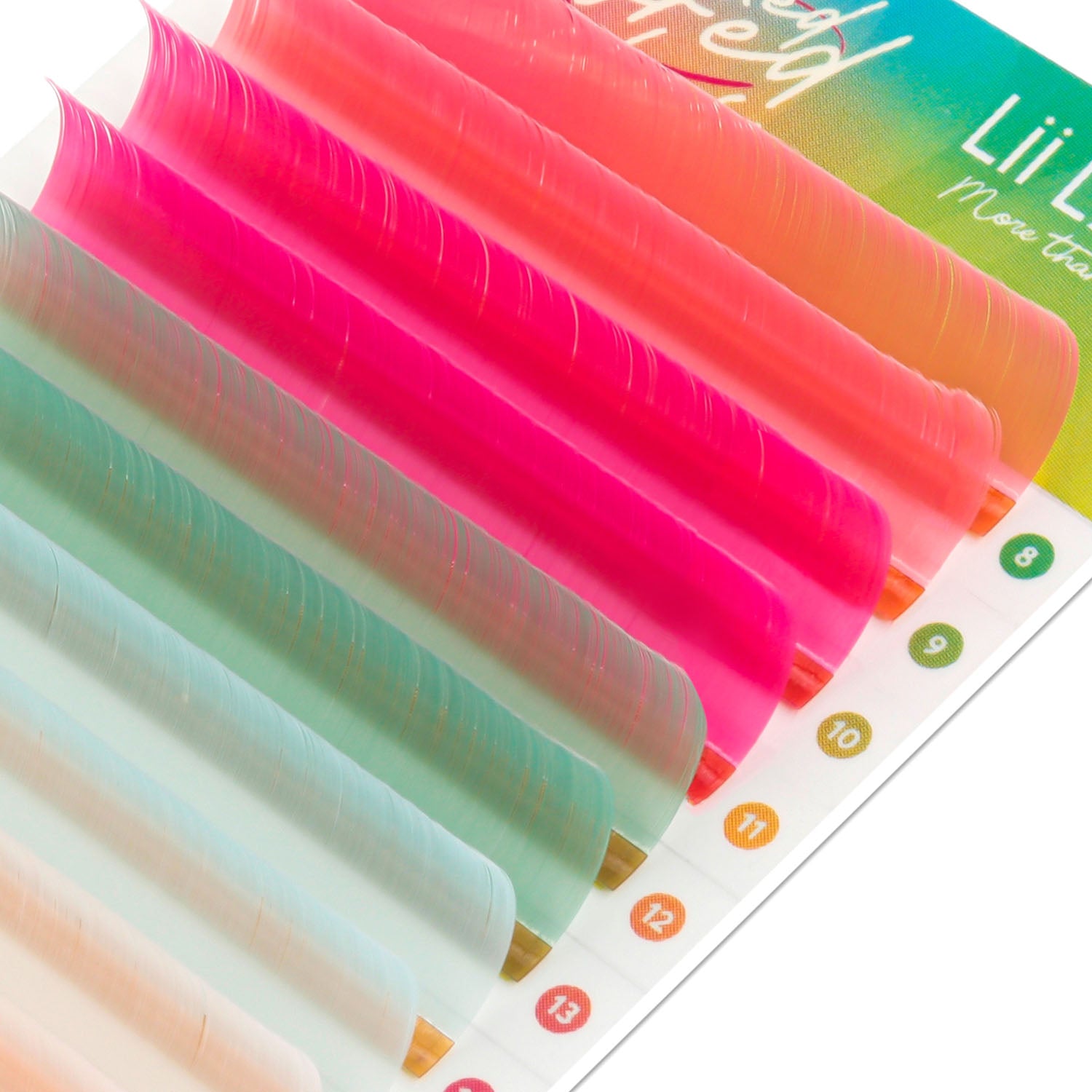 Peach-and-Wild-Mint-mixed-colored-lashes-ultra-soft-ultra-lightweight