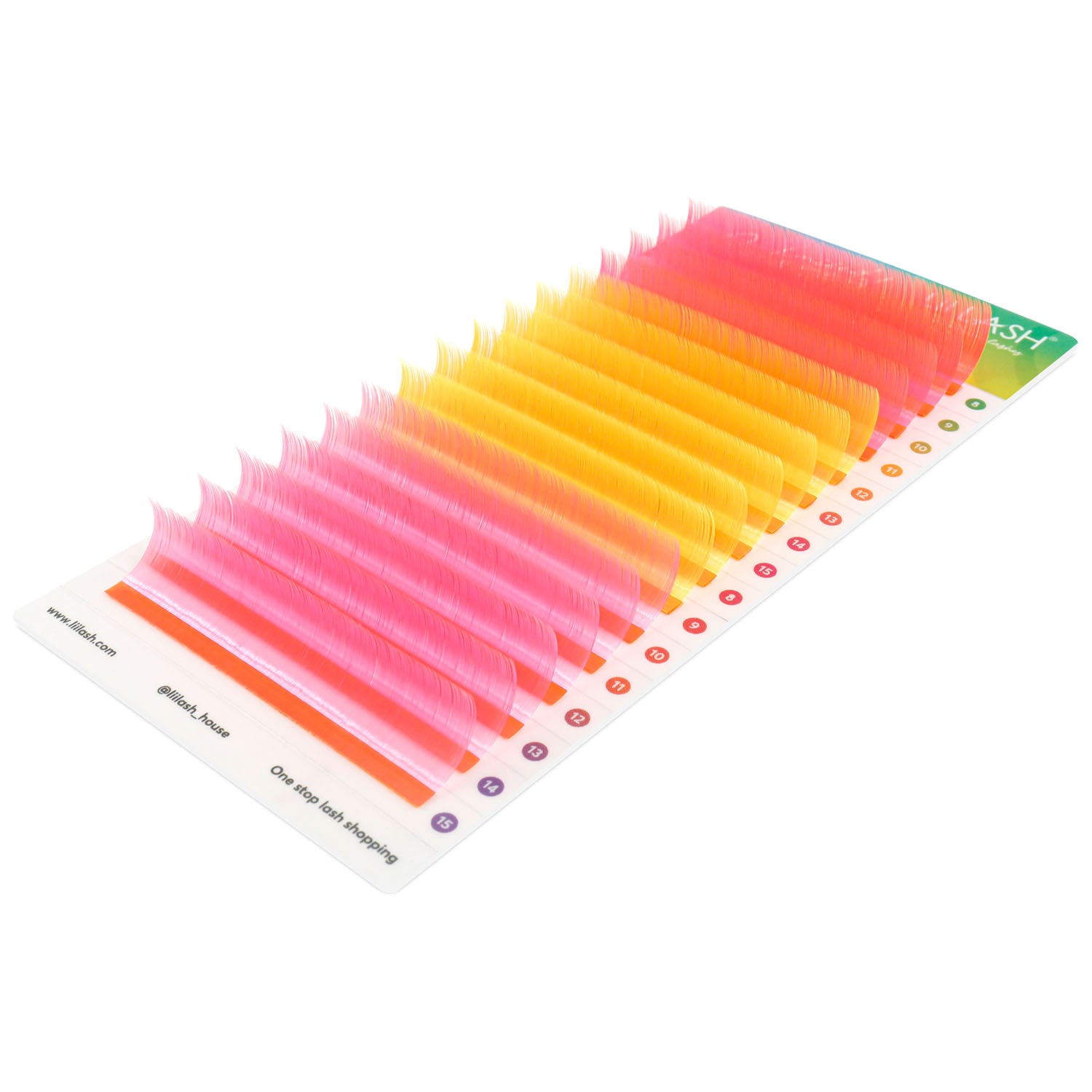 Pink-Grapefruit-and-Orange-mixed-colored-lashes-full-tray