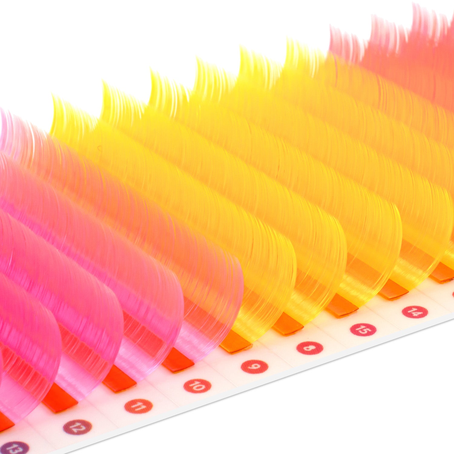 Pink-Grapefruit-and-Orange-mixed-colored-lashes-stable-curl