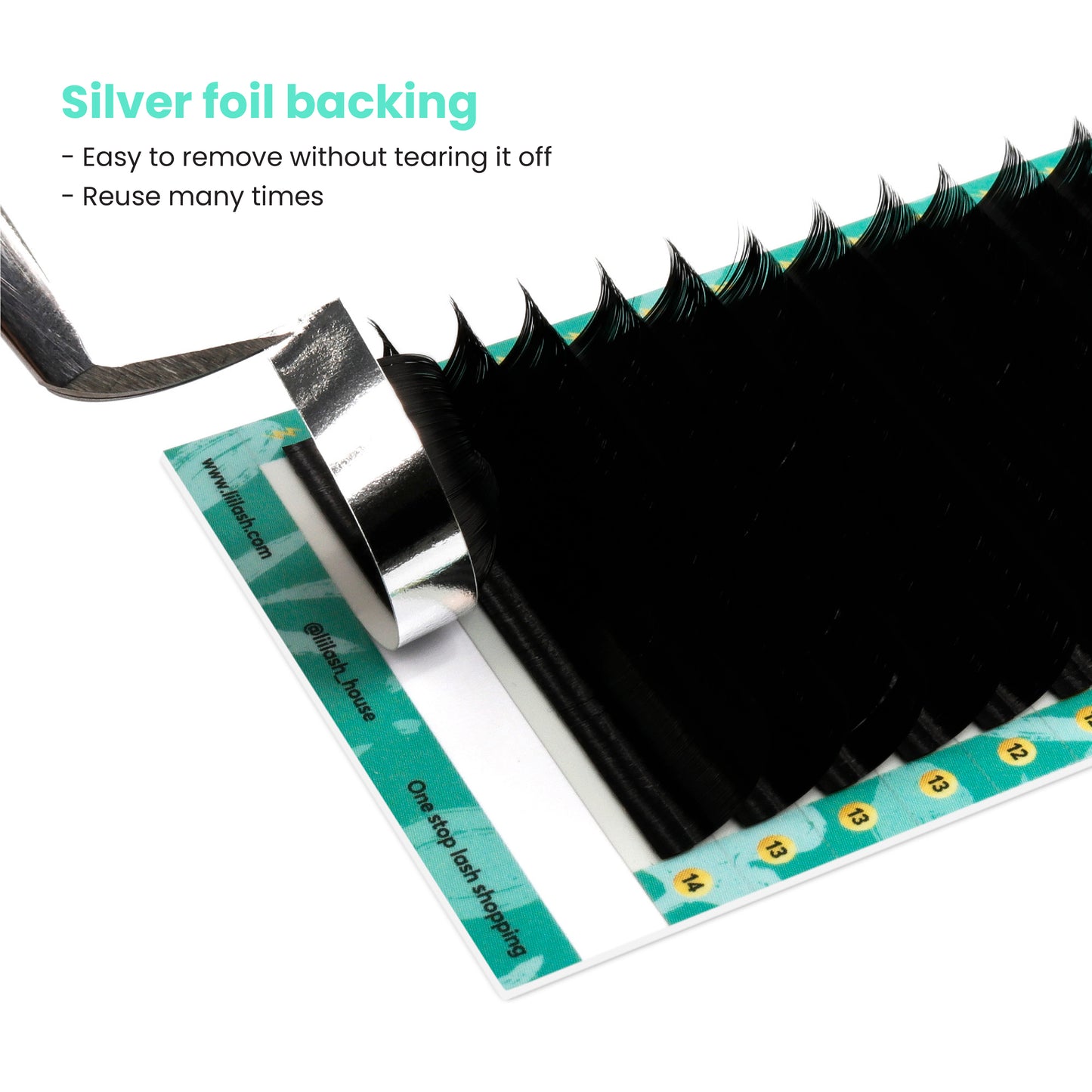 Premium Silk - Volume Lashes - silver foil backing - wholesale premium lash extension manufacturer & retailer