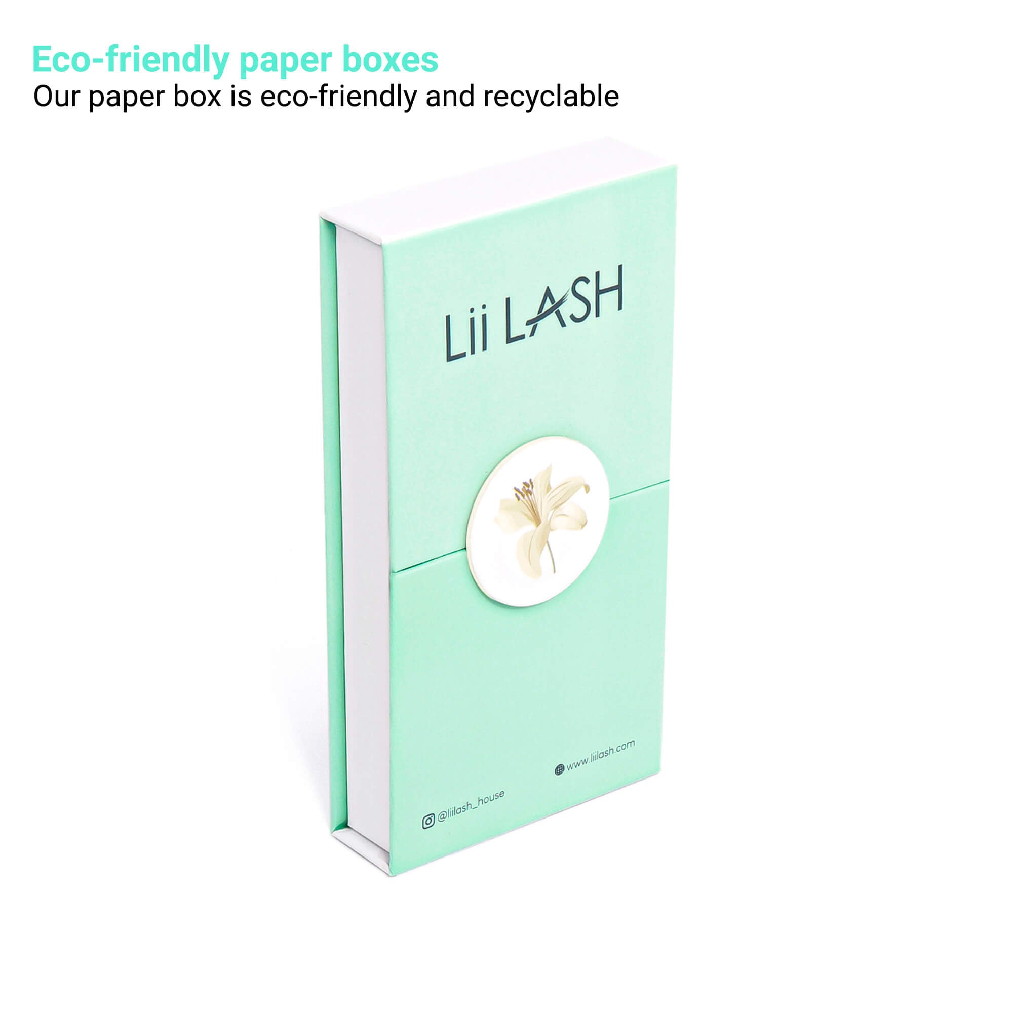 LiiLash eyelash extensions eco-friendly paper packaging box