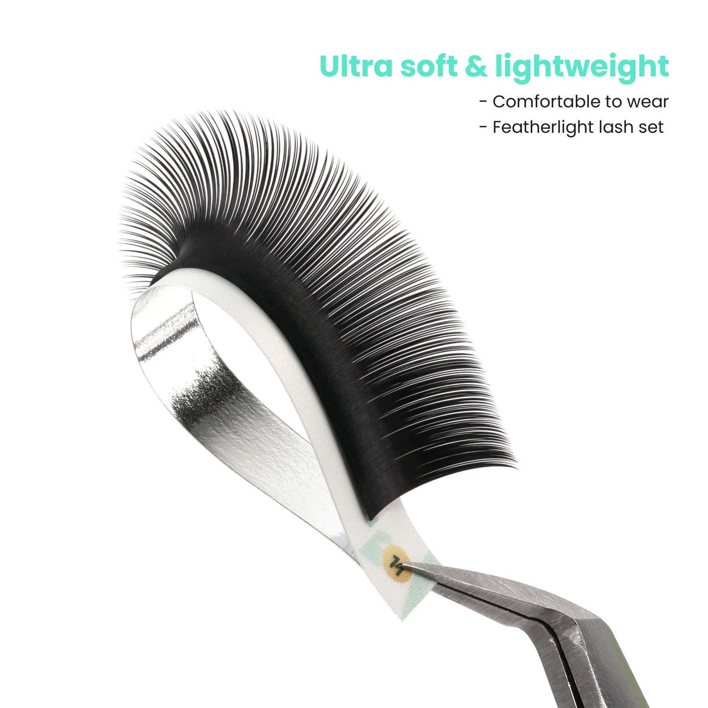 Super Mink classic lash strip placed on a glue ring, showcasing beautifully dense and even lengths within the lash strip.