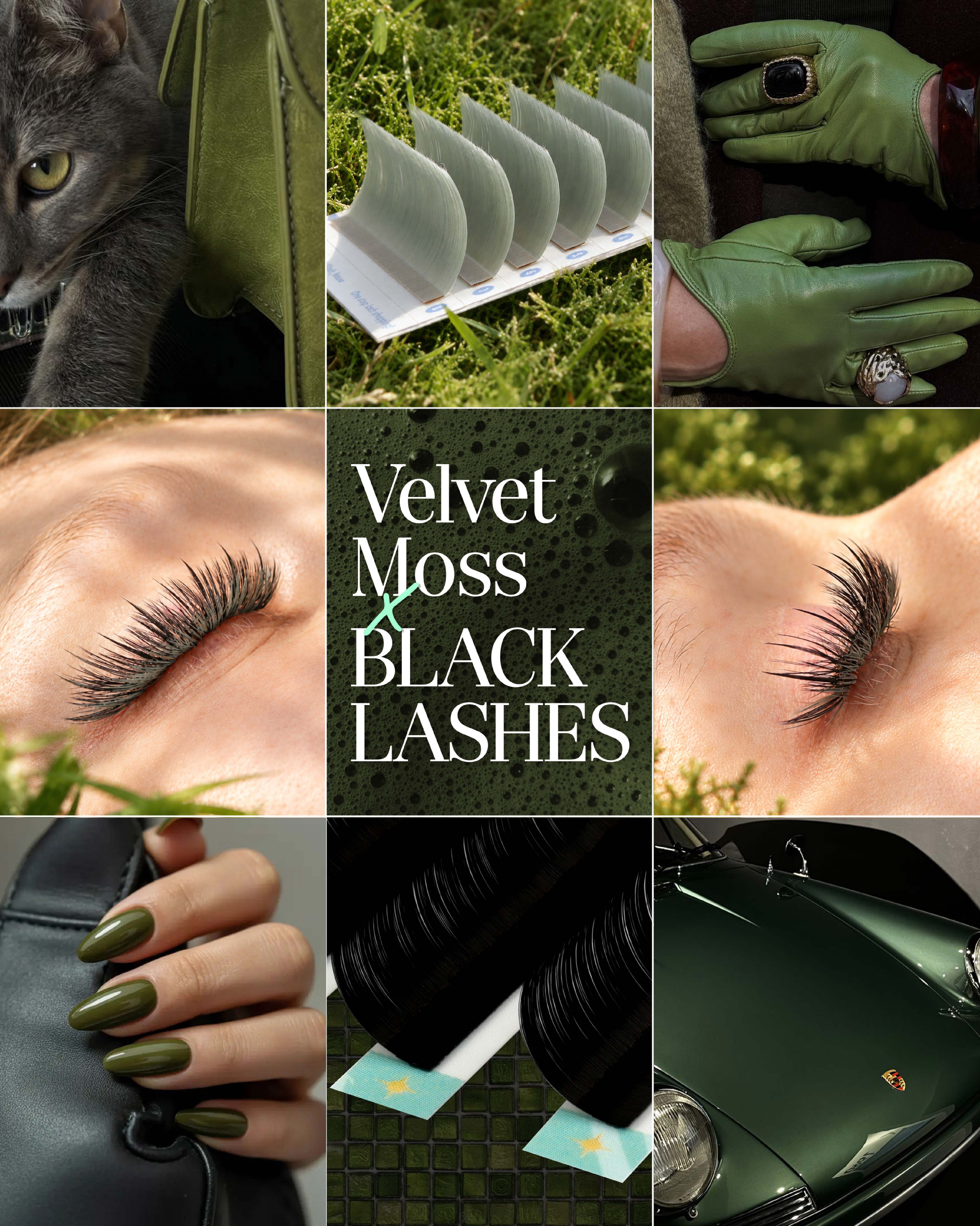 Matte Colored Lashes - Velvet Moss