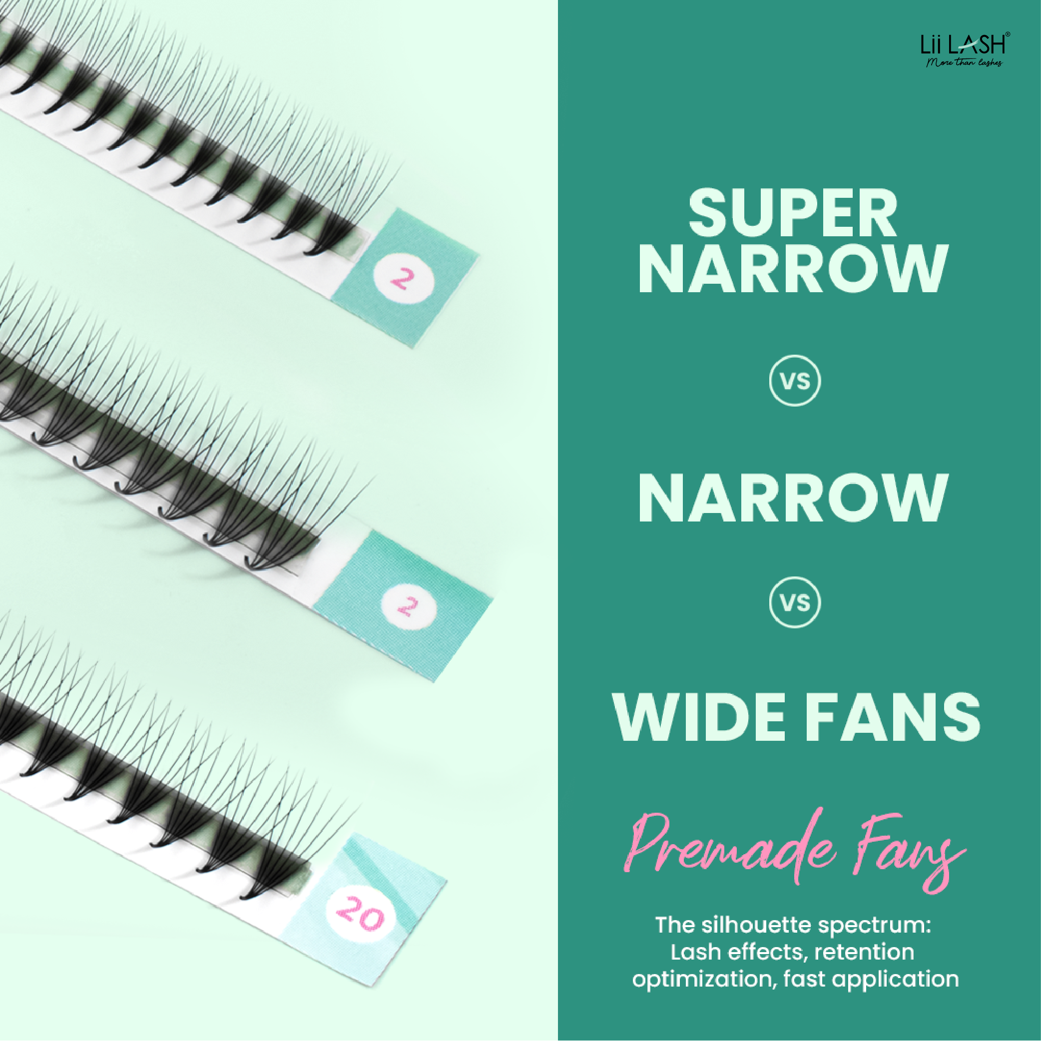 Wide Fan Wide, Narrow, and Super Narrow Premade Fans: What’s the difference?