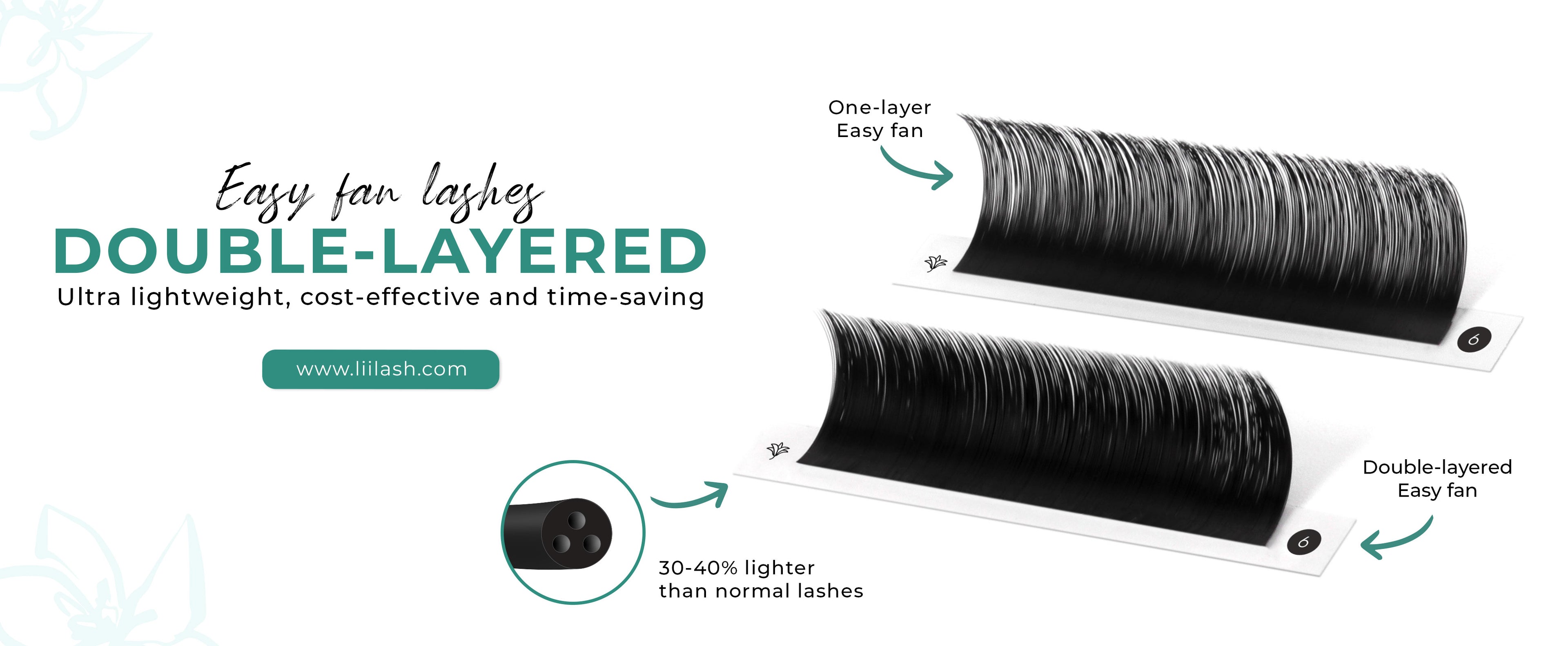 Double-layered easy fan lashes