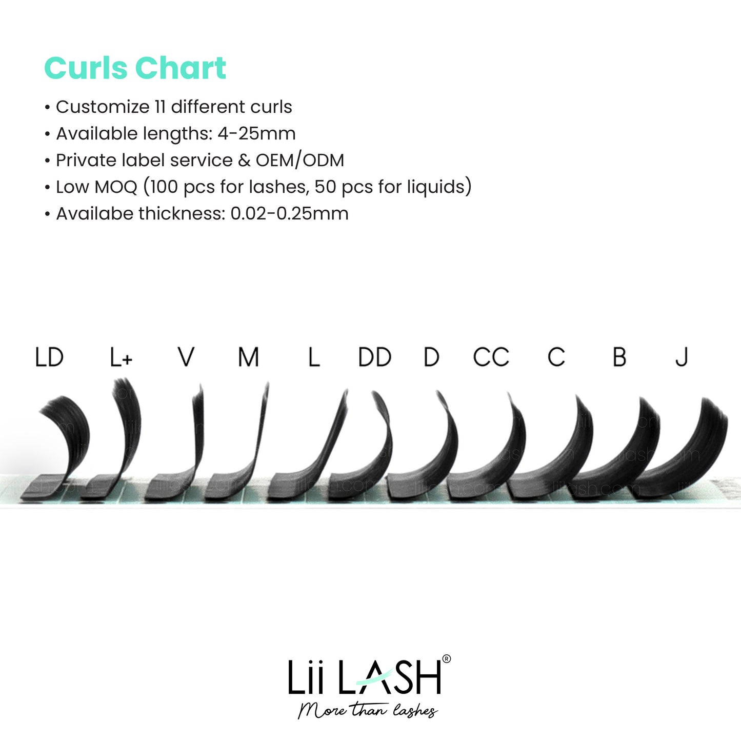 Curls chart - wholesale Premium lash extension manufacturer & retailer