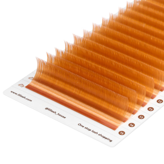 Premium Colored Lashed - Apricot Brown - 0.05mm