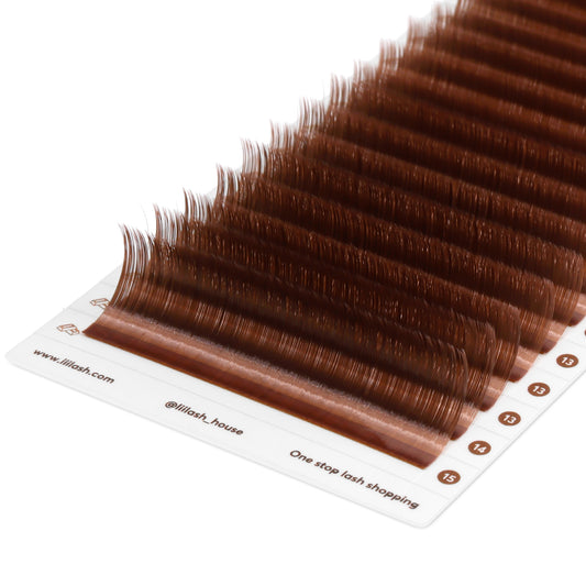 Premium Colored Lashed - Cinnamon Brown - 0.05mm