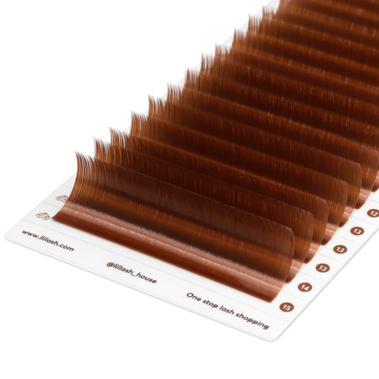 Premium Colored Lashed - Honey Brown - 0.1mm