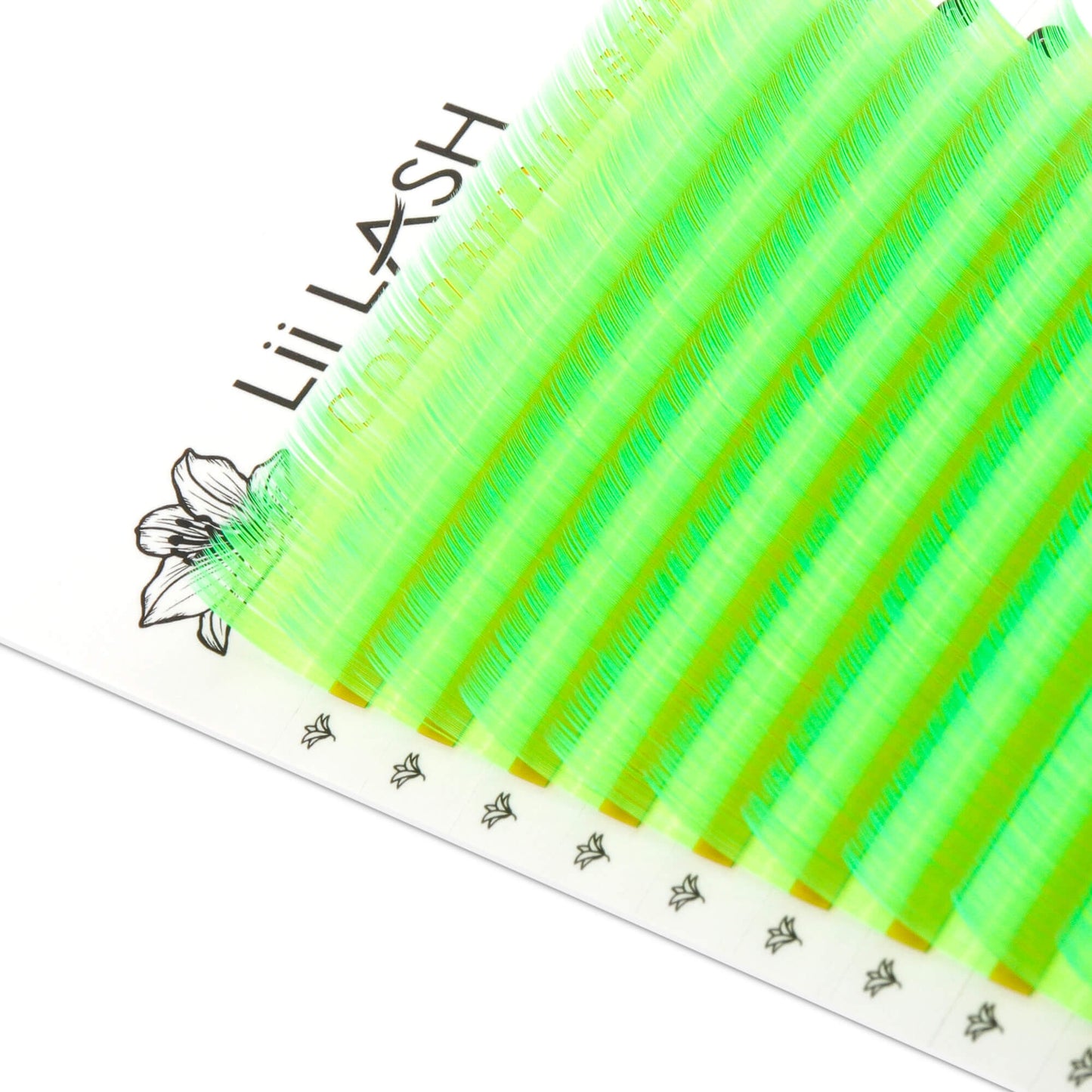 Neon Green Colored - Faux Mink Lashes - 0.07mm - neon green lashes