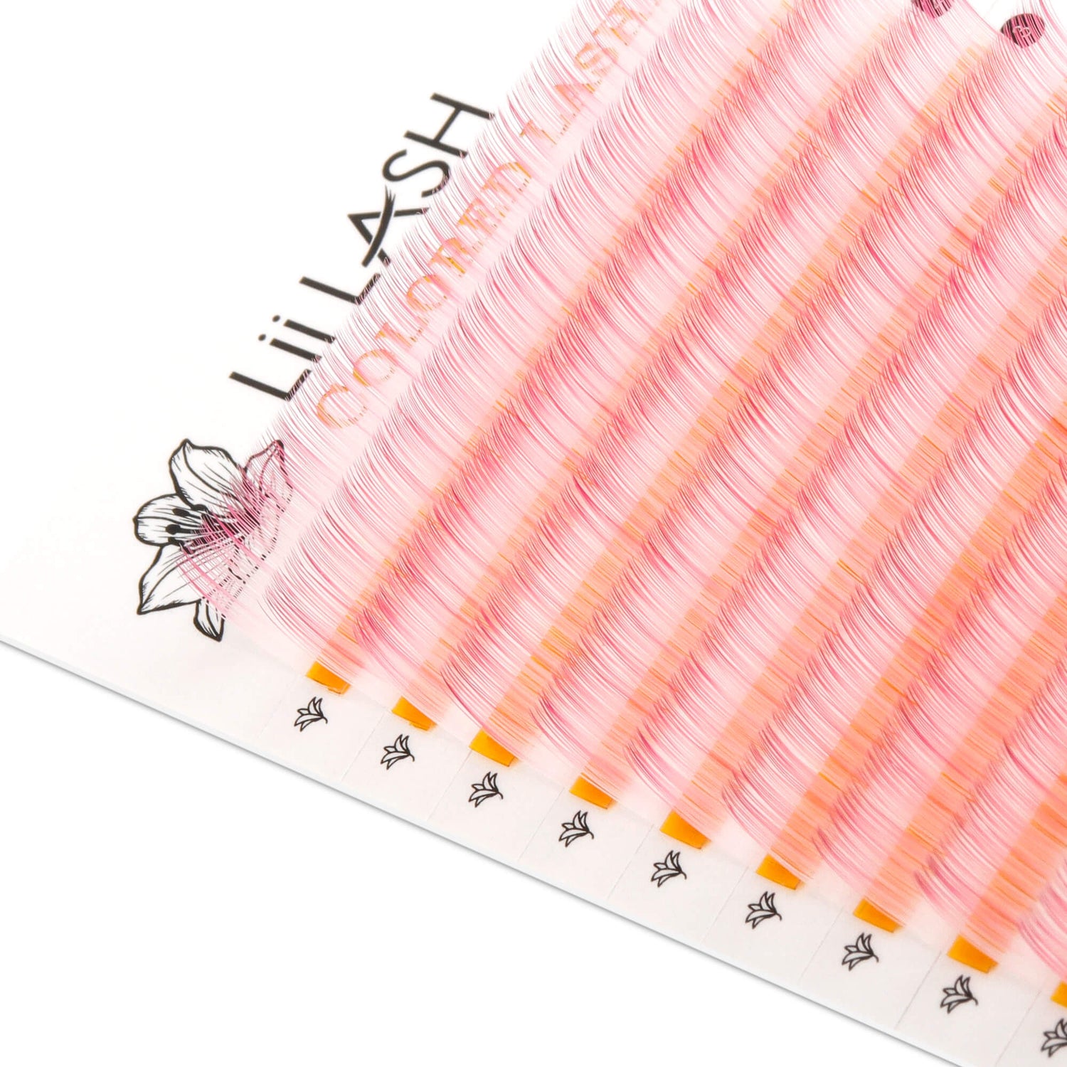 Pink White Ombré Lashes - Mixed Tray - 0.07mm - 16 lines - eyelash extensions with color at the end
