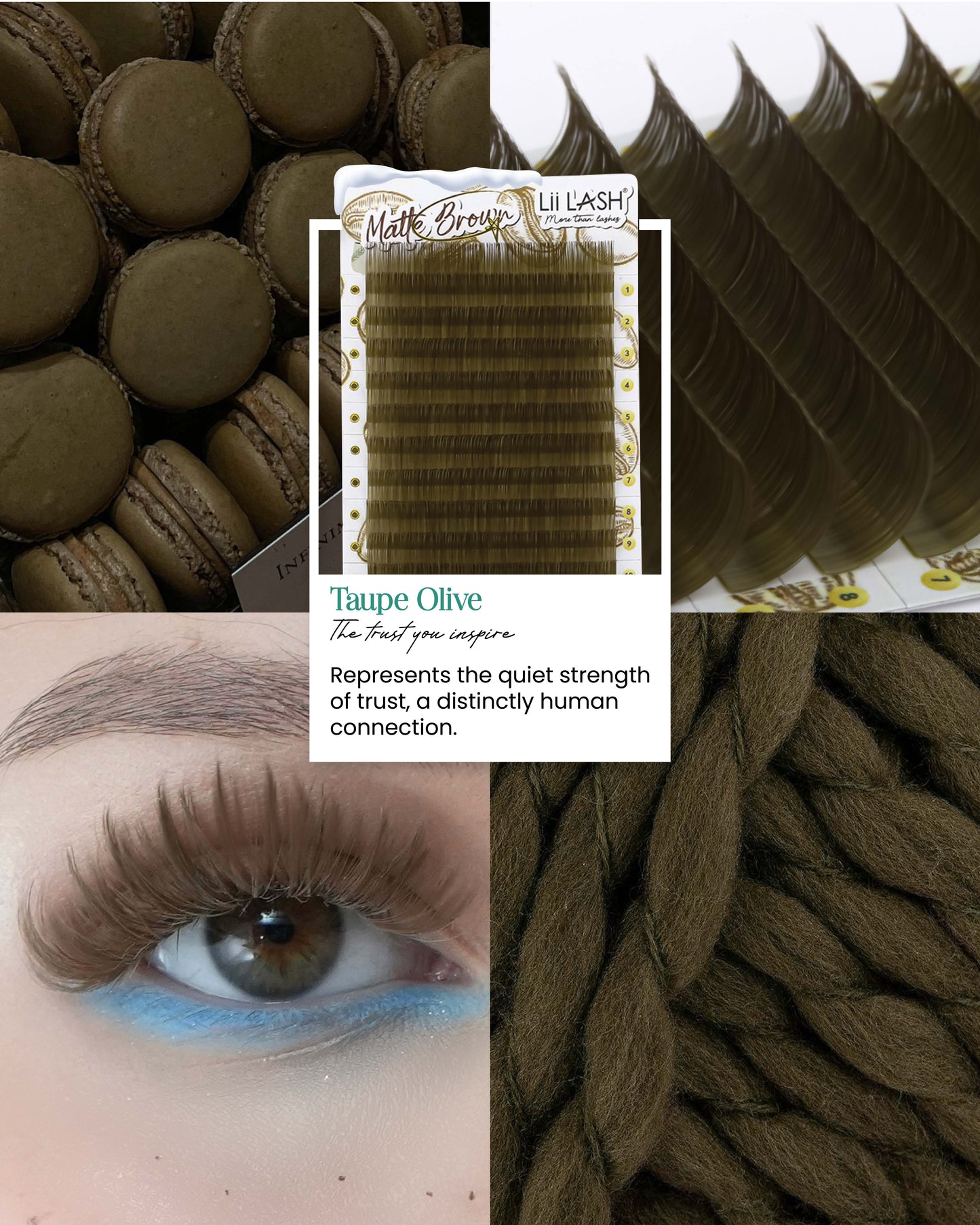 Matte Colored Lashes - Taupe Olive